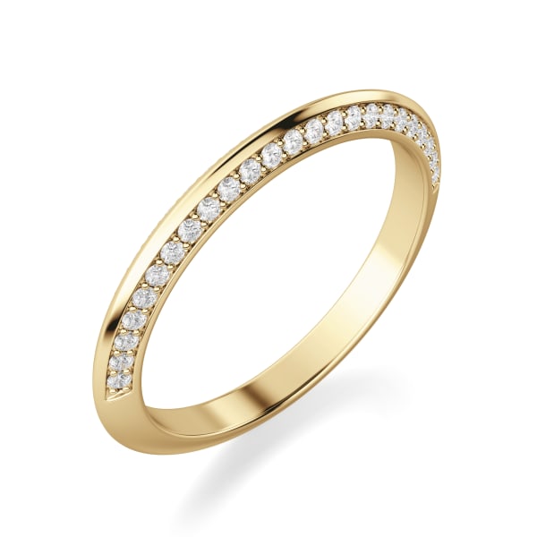 Knife-Edge Accented Wedding Band in Yellow Gold