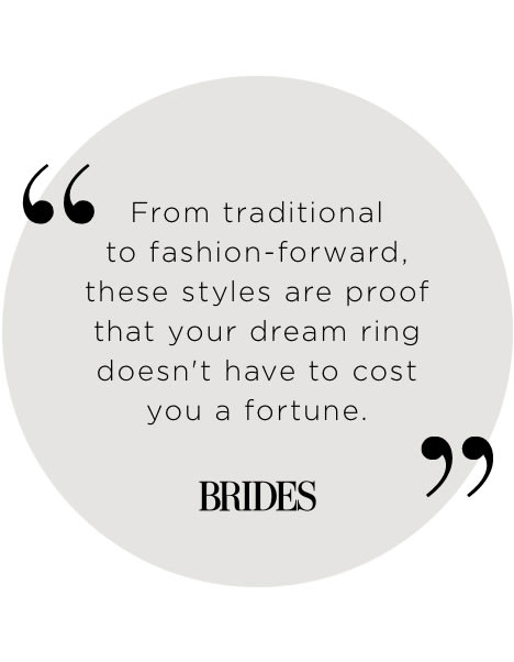From traditional to fashion-forward, these styles are proof that your dream ring doesn&#39;t have to cost you a fortune. - Brides
