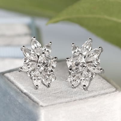 Amazon.com: Moissanite Pandora Earrings by Diamond Nexus - Princess Cut 0.5  Ct. Tw. DEW Pair, F-G Cut, VVS 1 Clarity, 14K Rose Gold : Clothing, Shoes &  Jewelry