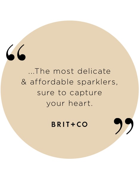 The most delicate & affordable sparklers, sure to capture your heart. Brit + Co.