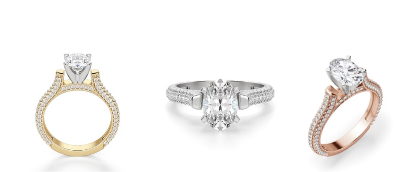 Oval Diamond Micro Pave Engagement Ring – Jackson Hole Jewelry Company