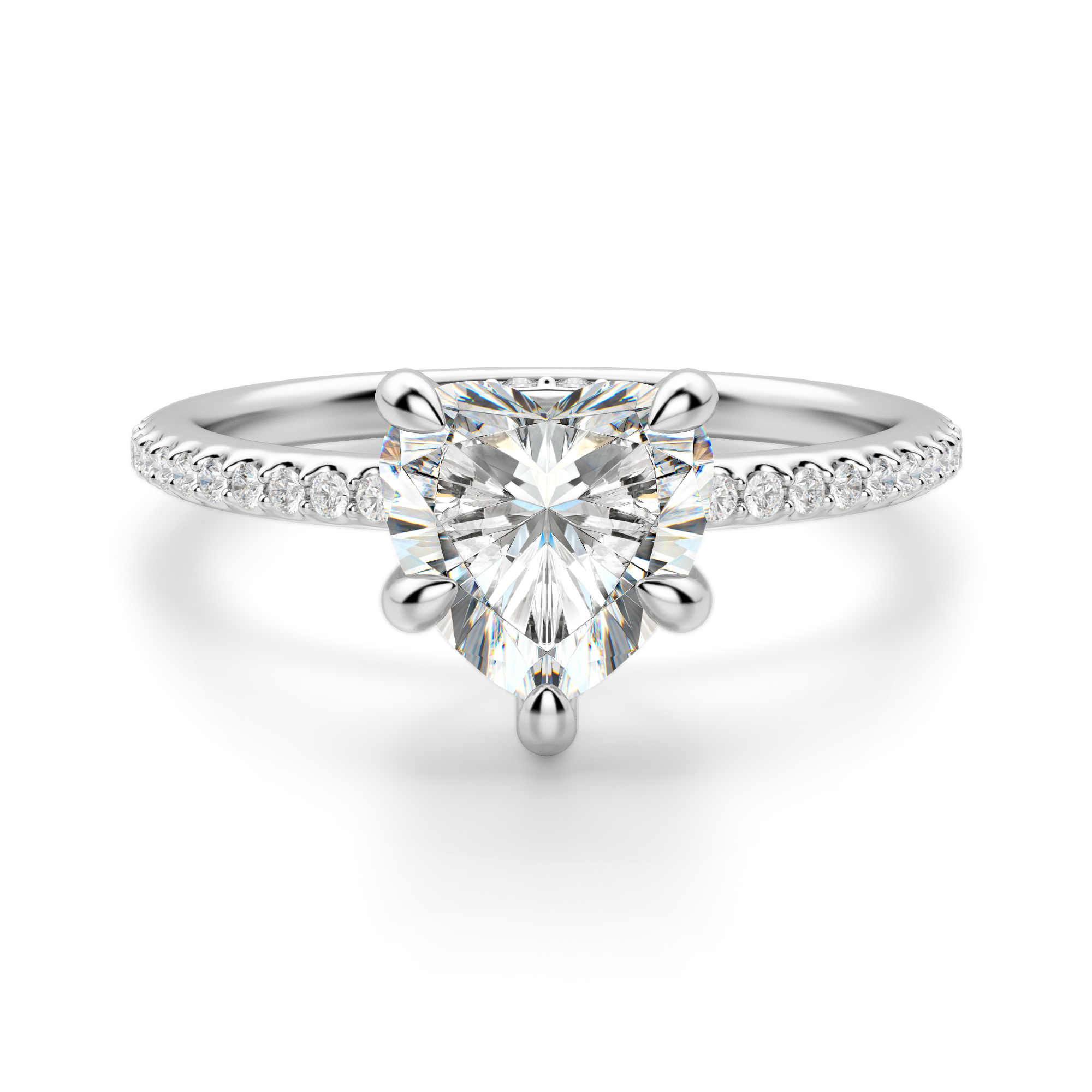 

Hidden Halo Accented Heart Cut Engagement Ring 1 ½ Ct. DEW Center in White | Platinum by Diamond Nexus