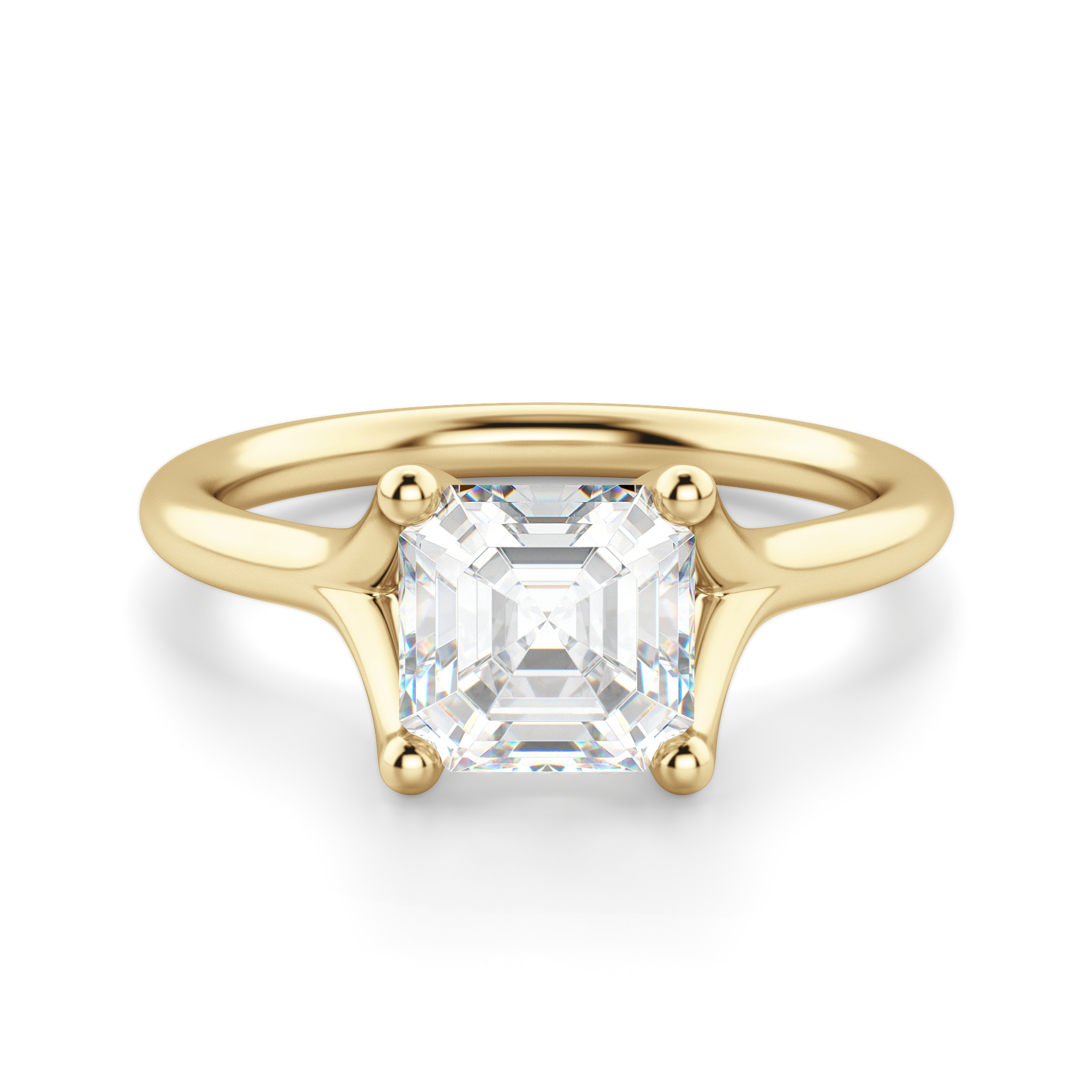 

Moissanite Rio Asscher Cut Engagement Ring 1 ¼ Ct. DEW Center in White | 14K Yellow Gold by Diamond Nexus