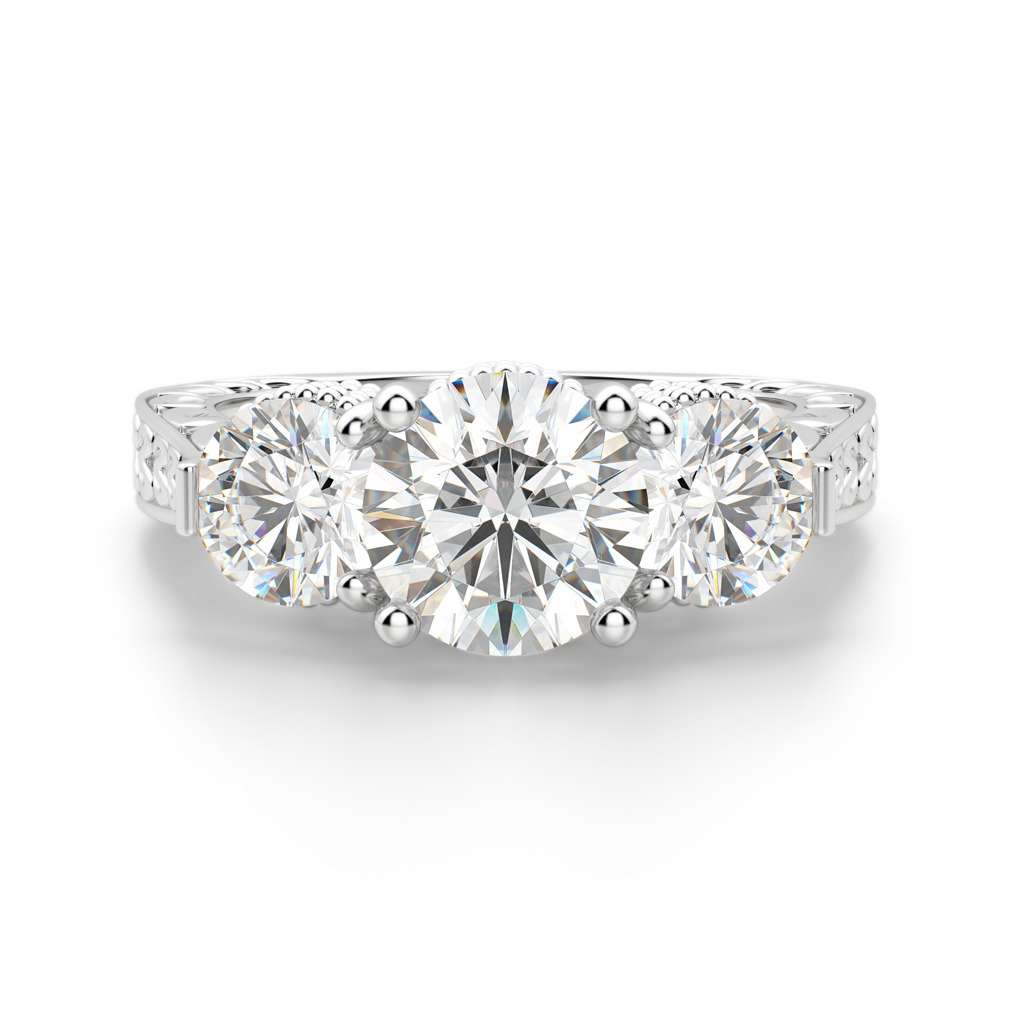 

Gypsy Engagement Ring With 1.49 Carat Round Center 1 ½ Brilliant Cut | 14K White Gold by Diamond Nexus