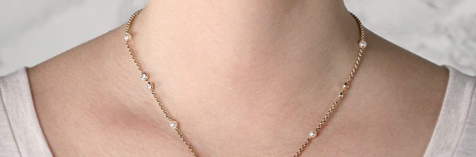 Cultured pearl necklace chain