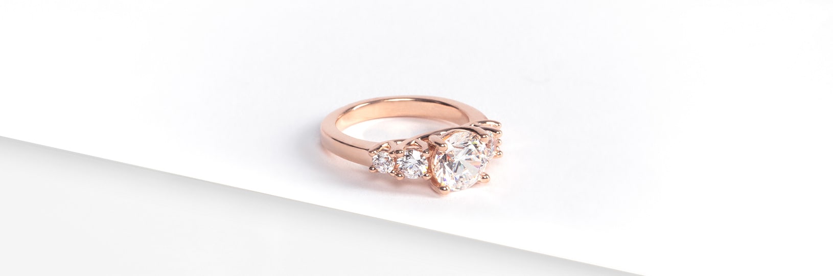 A rose gold engagement ring setting